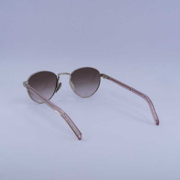 Prada PRB52S ZVN0A6 Sunglasses Pale Gold Round Frame, Brown Gradient Lenses